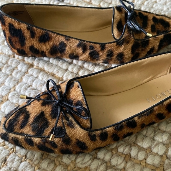 Talbots Francesca Bow-Front Driving Flats in Leopard Haircalf 8.5 - Picture 3 of 8